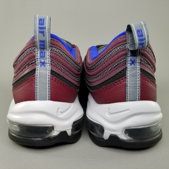 Nike Mens Air Max 97 Athletic Shoes Maroon Blue - Picture 4 of 8